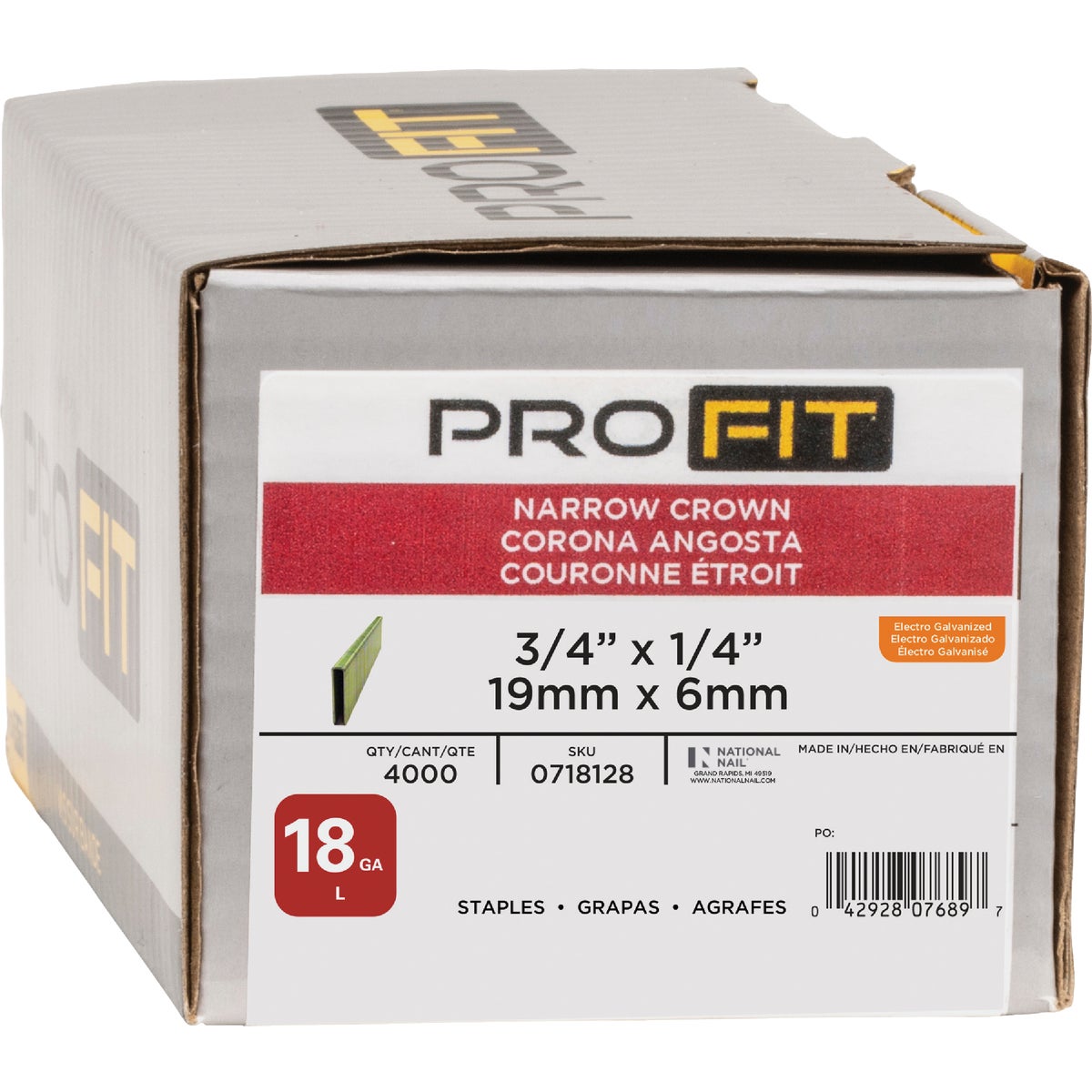 Pro-Fit 1/4 In. x 3/4 In. 18-Gauge Electro Galvanized Narrow Crown Collated Finish Staples (4000 Ct.) Image 2