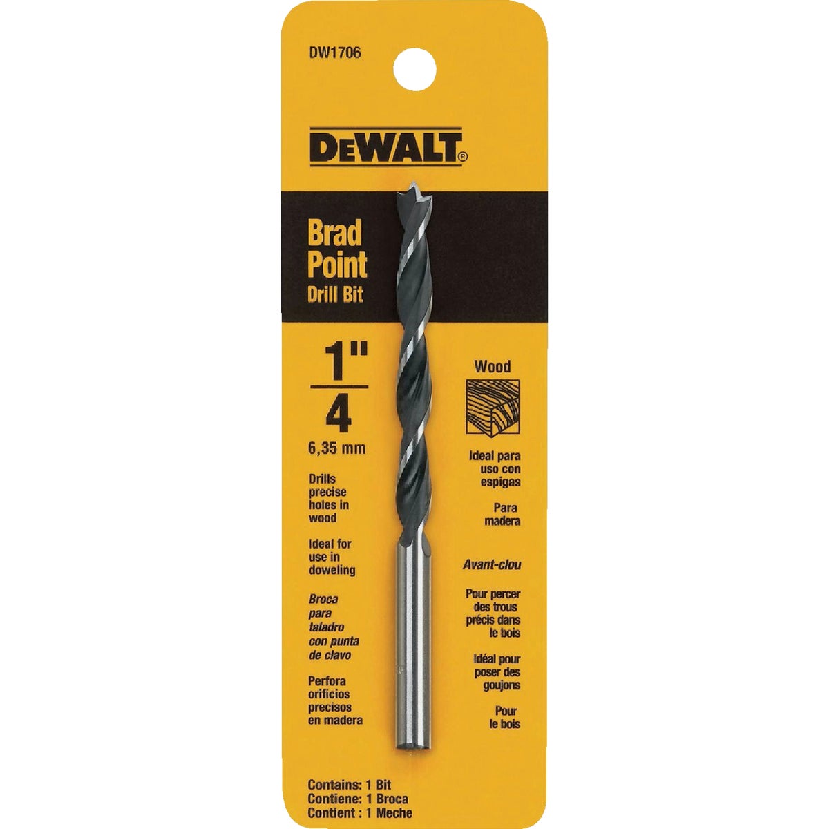 DEWALT 1/4 In. Brad Point Drill Bit Image 2