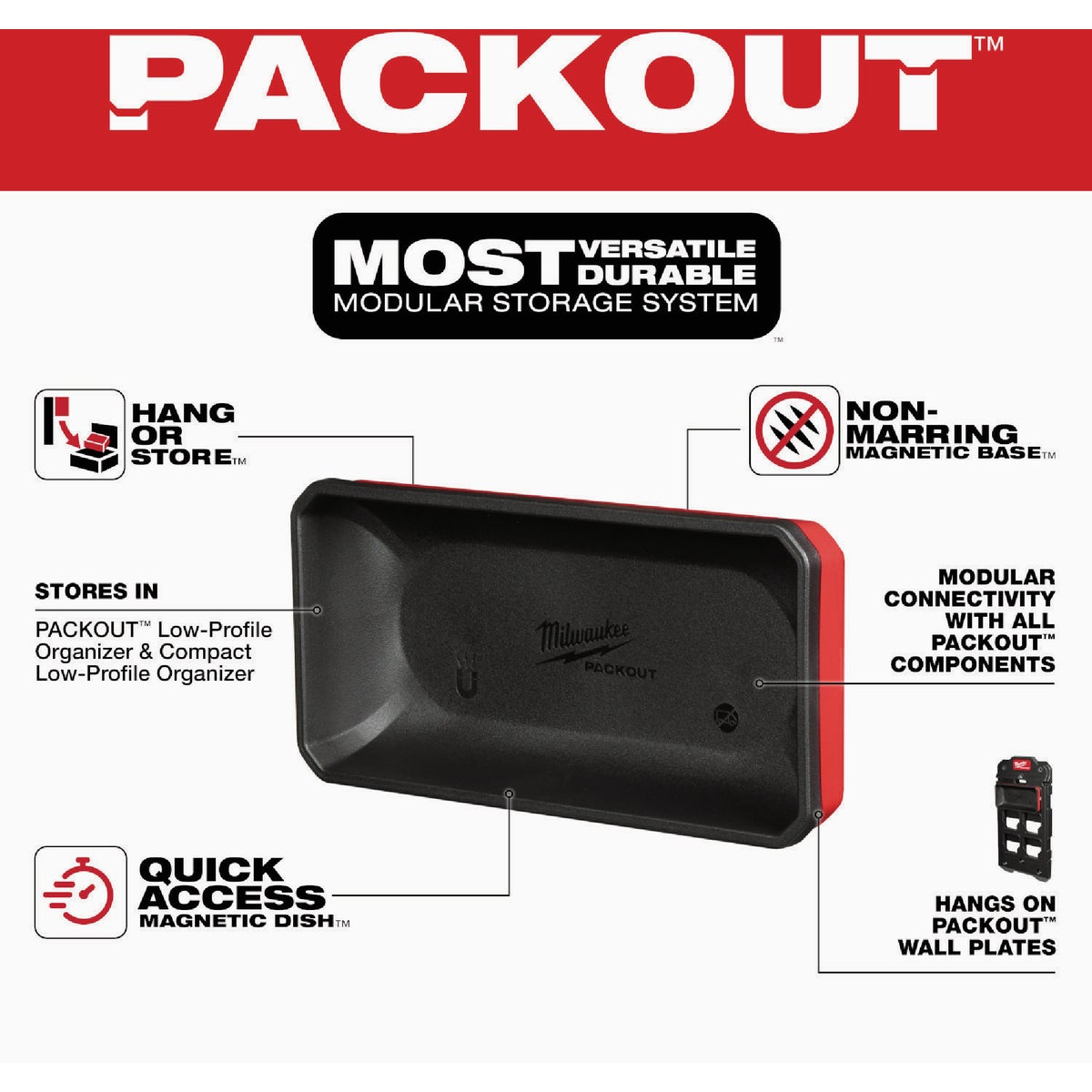 Milwaukee PACKOUT Large Magnetic Bin Image 2