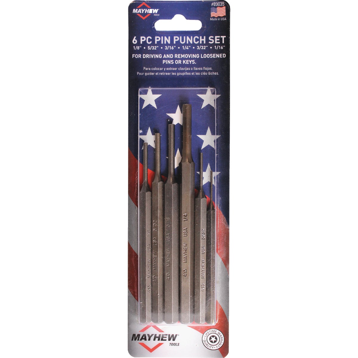 Mayhew Tools Pin Punch Set (6-Piece) Image 2
