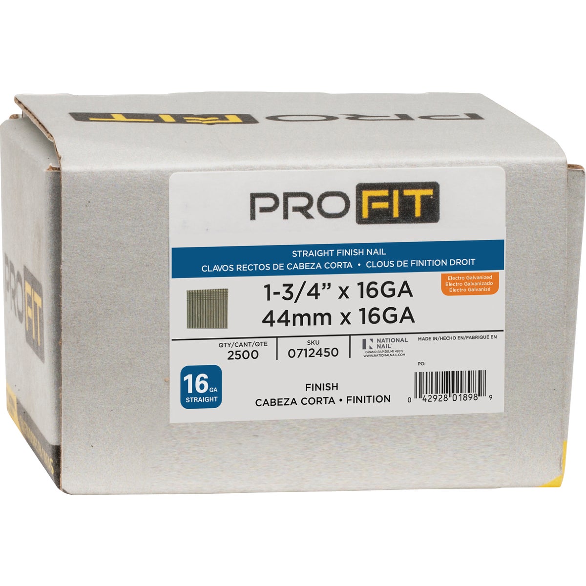 Pro-Fit 1-3/4 In. 16 Gauge Electro Galvanized Straight Finish Nail (2500 Ct.) Image 2