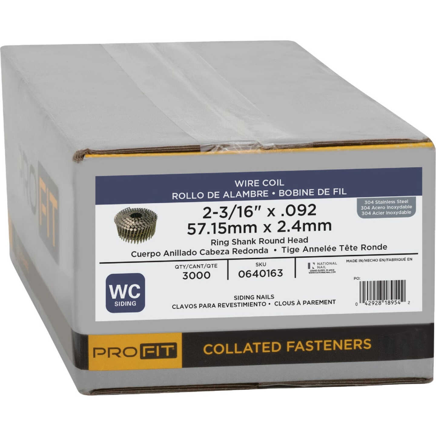 Pro-Fit 2-3/16 In. x 0.092 In. 15 Degree Wire Weld Hot-Dipped Galvanized Smooth Shank Coil Siding Nail (3000 Ct.) Image 2