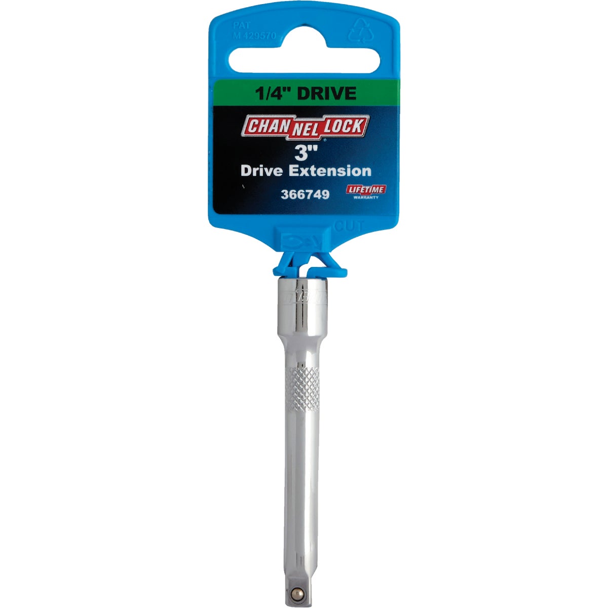 Channellock 1/4 In. Drive 3 In. Long Socket Extension with Textured Band Image 2