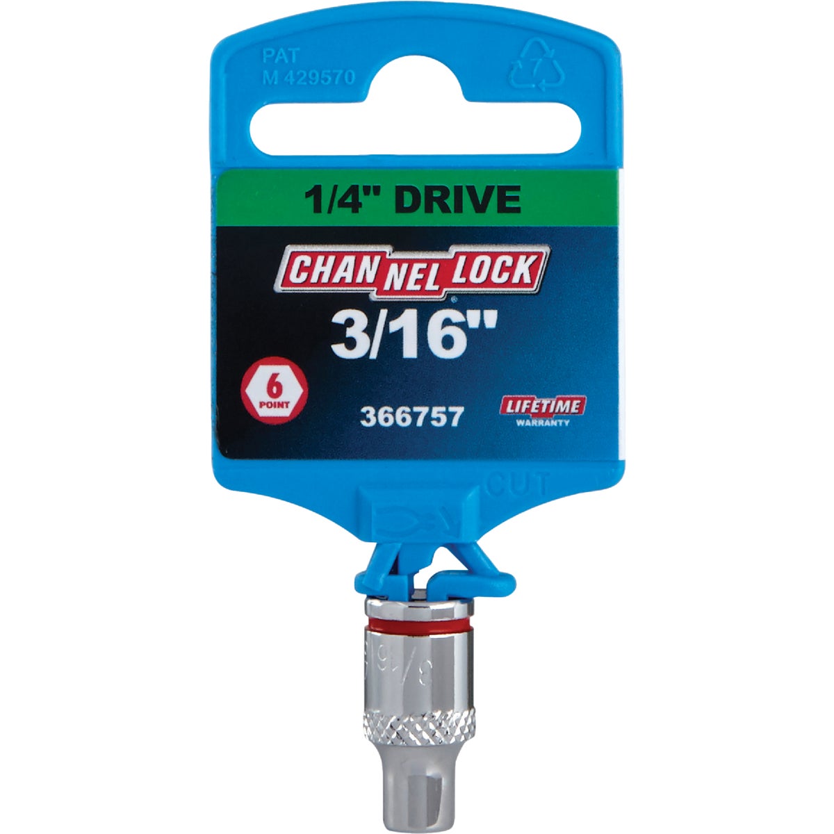 Channellock 1/4 In. Drive 3/16 In. 6-Point Shallow Standard Socket Image 2