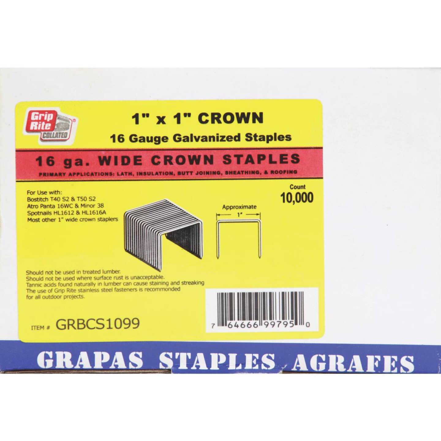 16GA 1X1 GALV STAPLE Image 1