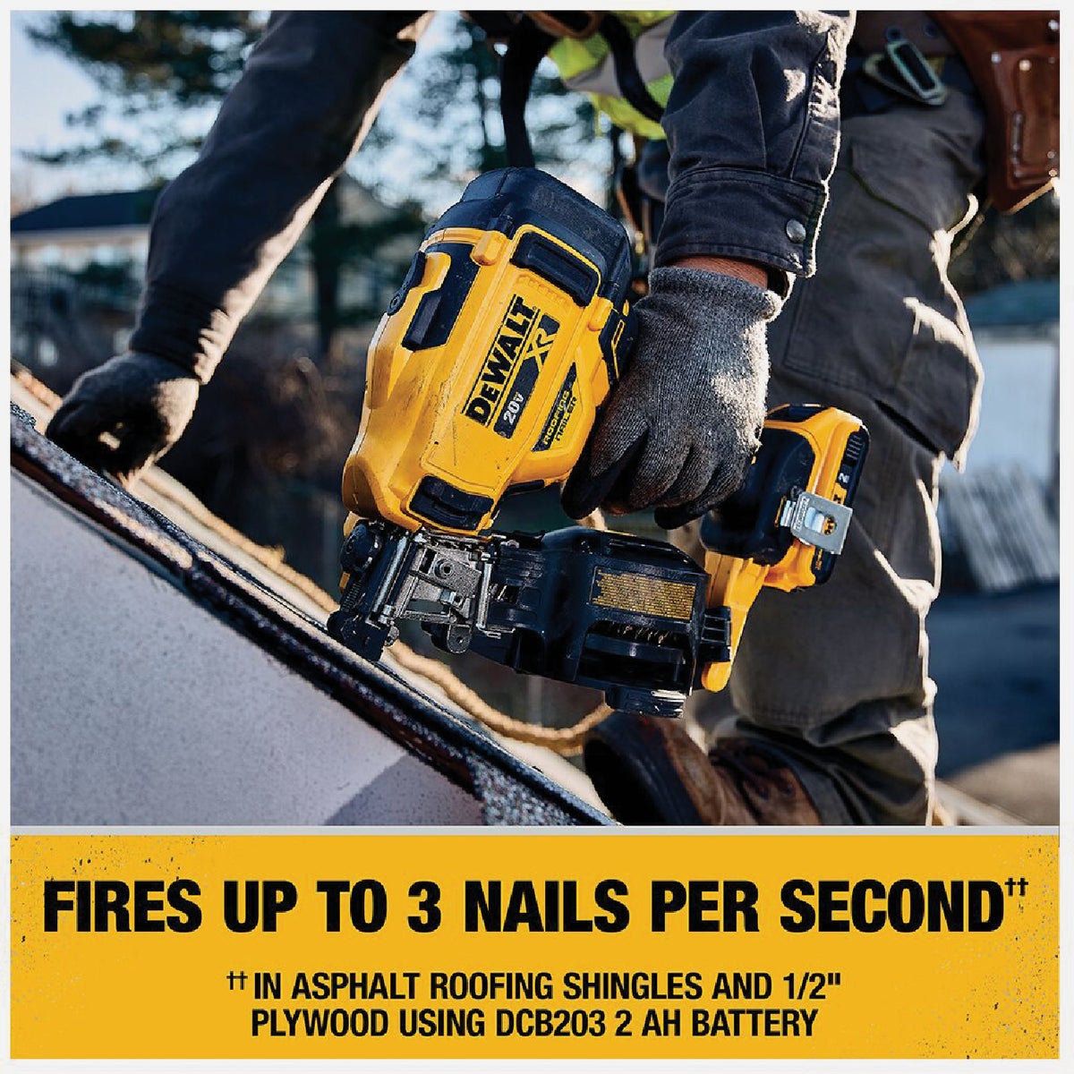 DEWALT 20V MAX Brushless 15 Degree 1-3/4 In. Cordless Coil Roofing Nailer Kit with 2.0 Ah Battery & Charger Image 6