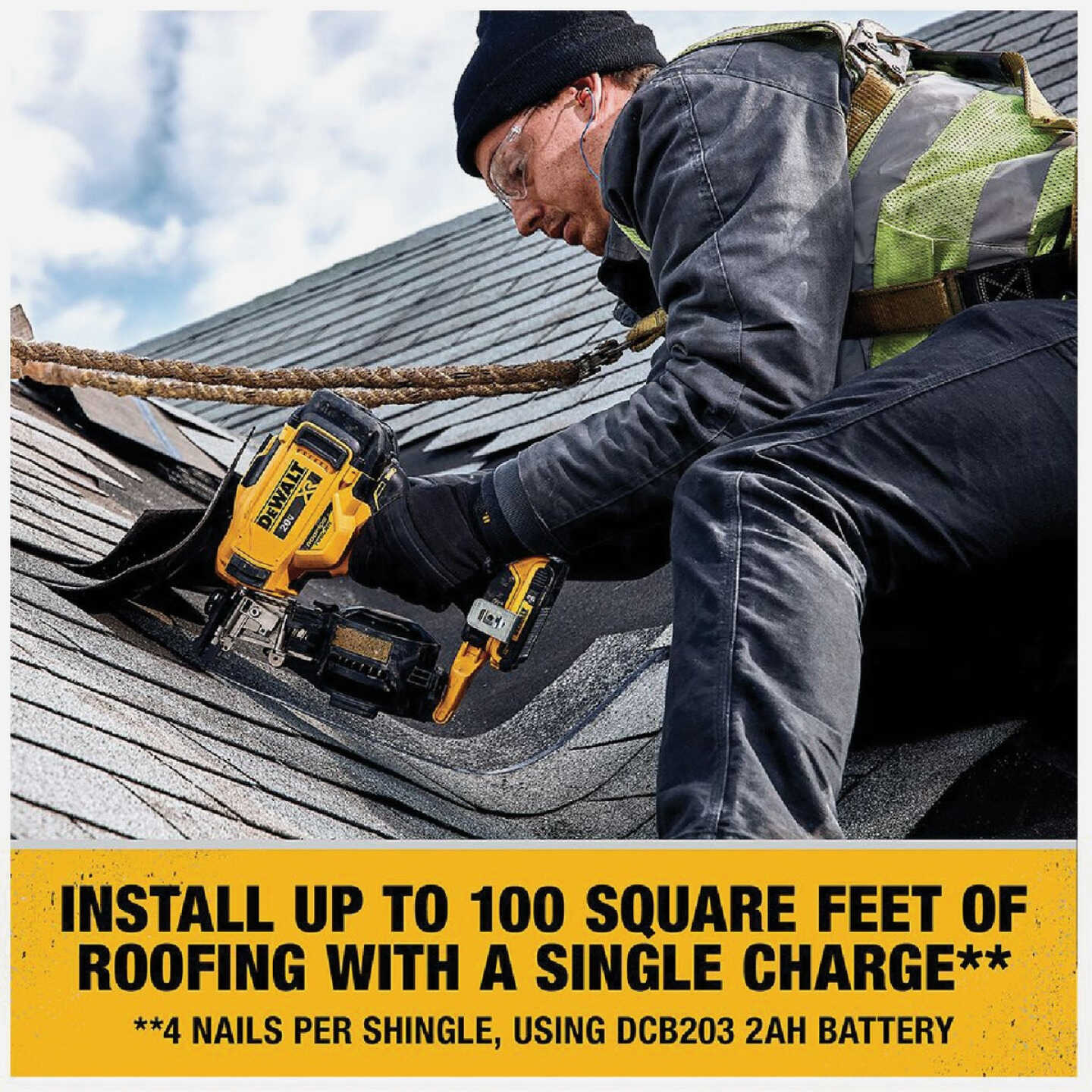 DEWALT 20V MAX Brushless 15 Degree 1-3/4 In. Cordless Coil Roofing Nailer Kit with 2.0 Ah Battery & Charger Image 8