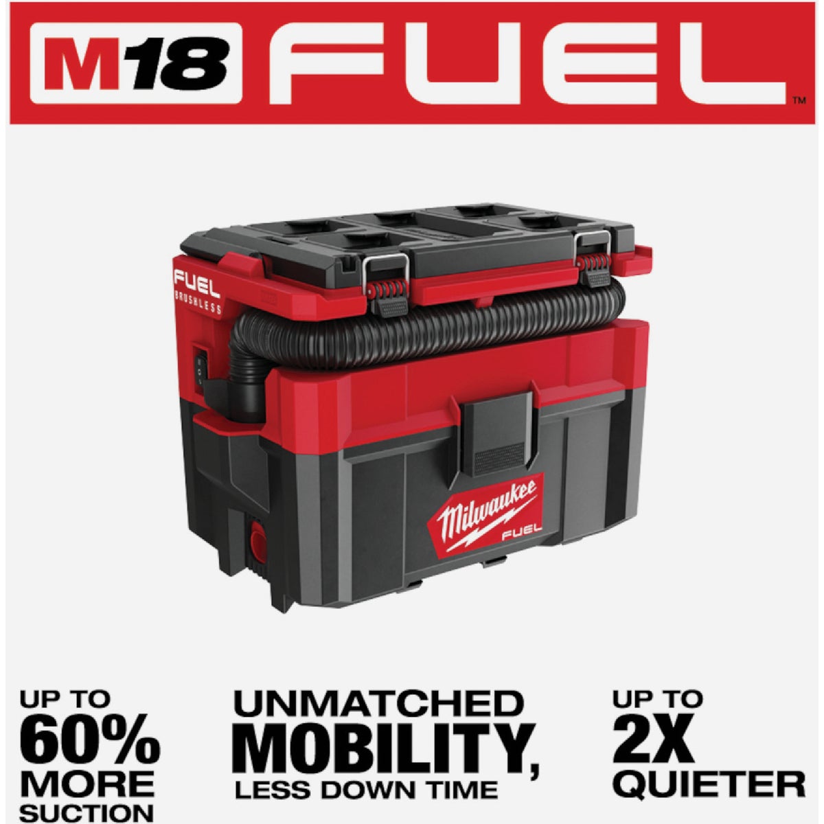 Milwaukee M18 FUEL PACKOUT Brushless 2.5 Gal. Cordless Wet/Dry Vacuum (Tool Only) Image 3