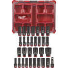 Milwaukee SHOCKWAVE Standard/Metric 1/2 In. Drive 6-Point Deep Impact Driver Set with PACKOUT Organizer (31-Piece) Image 6