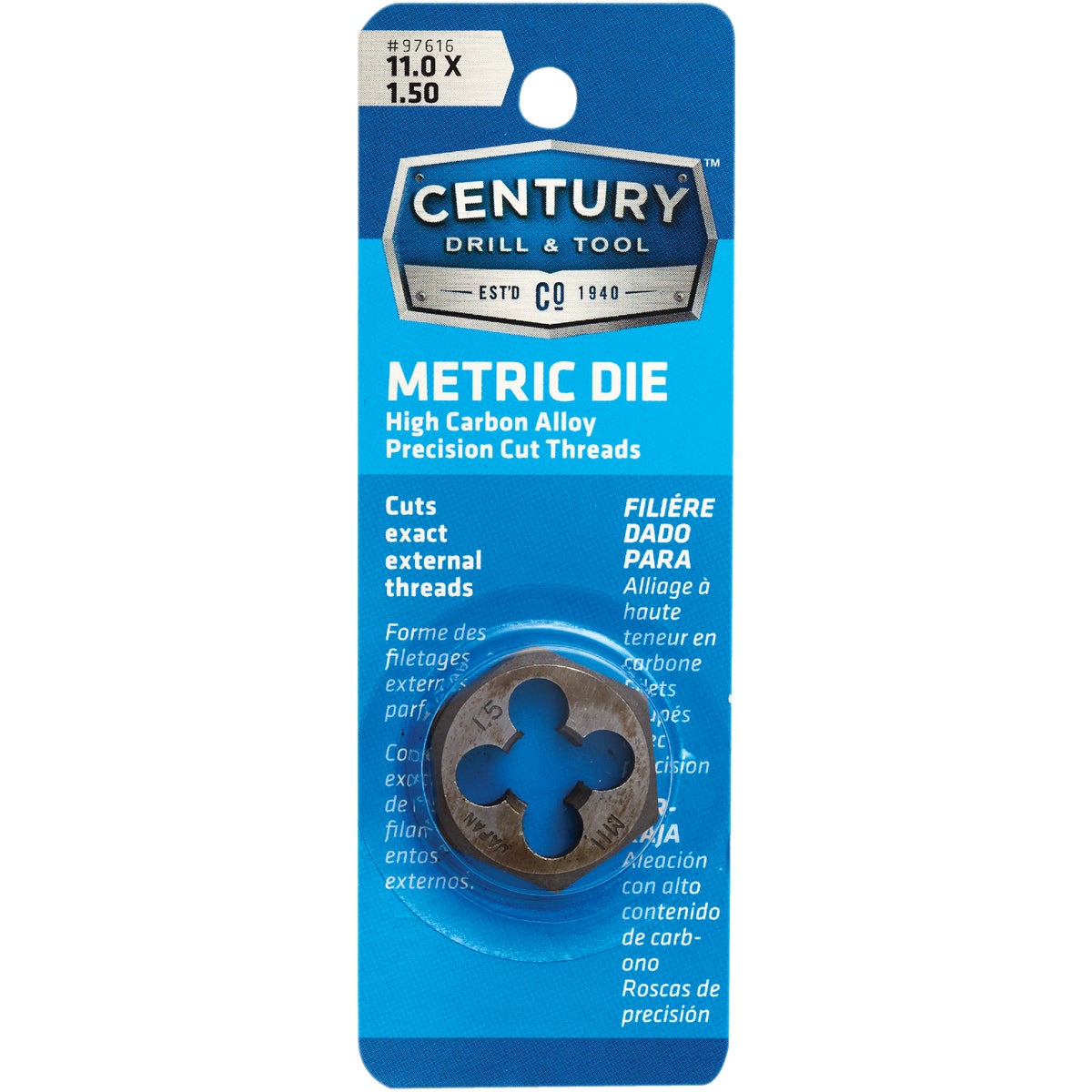 Century Drill & Tool 11.0x1.50 NPT 1 In. Across Flats Hexagon Pipe Die Image 1