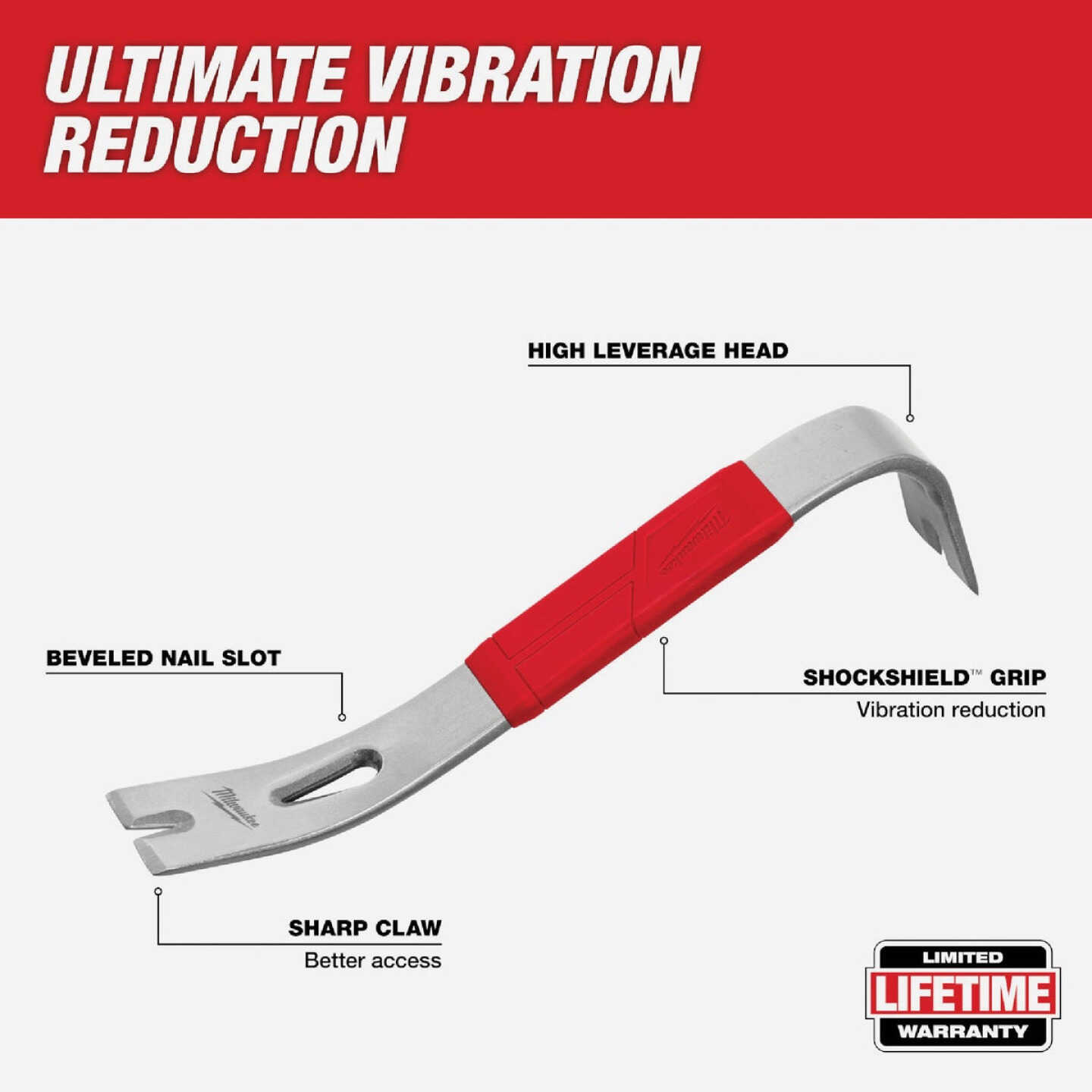 Milwaukee 12 In. L Pry Bar Image 2