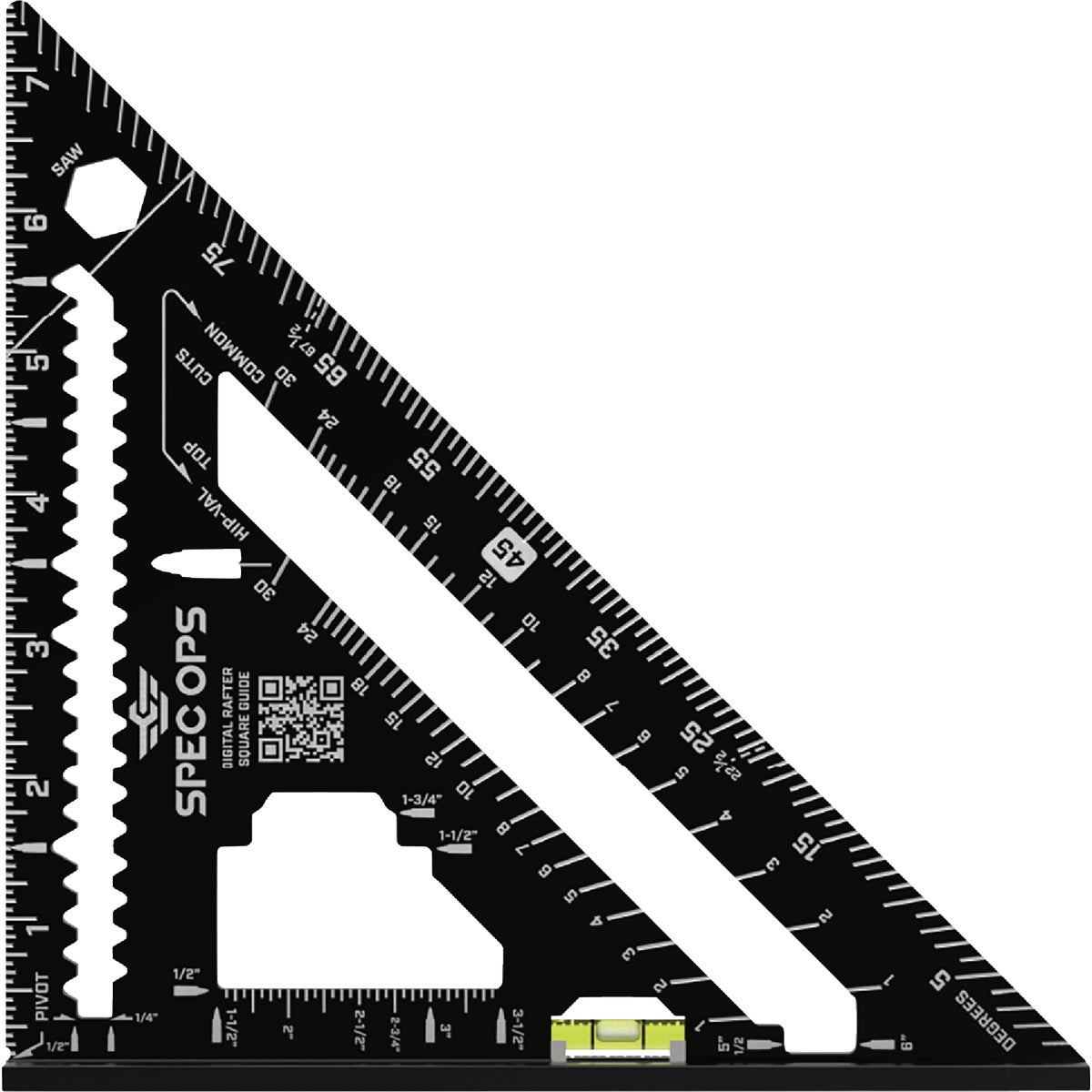 Spec Ops 7 In. Rafter Square with Vial Level