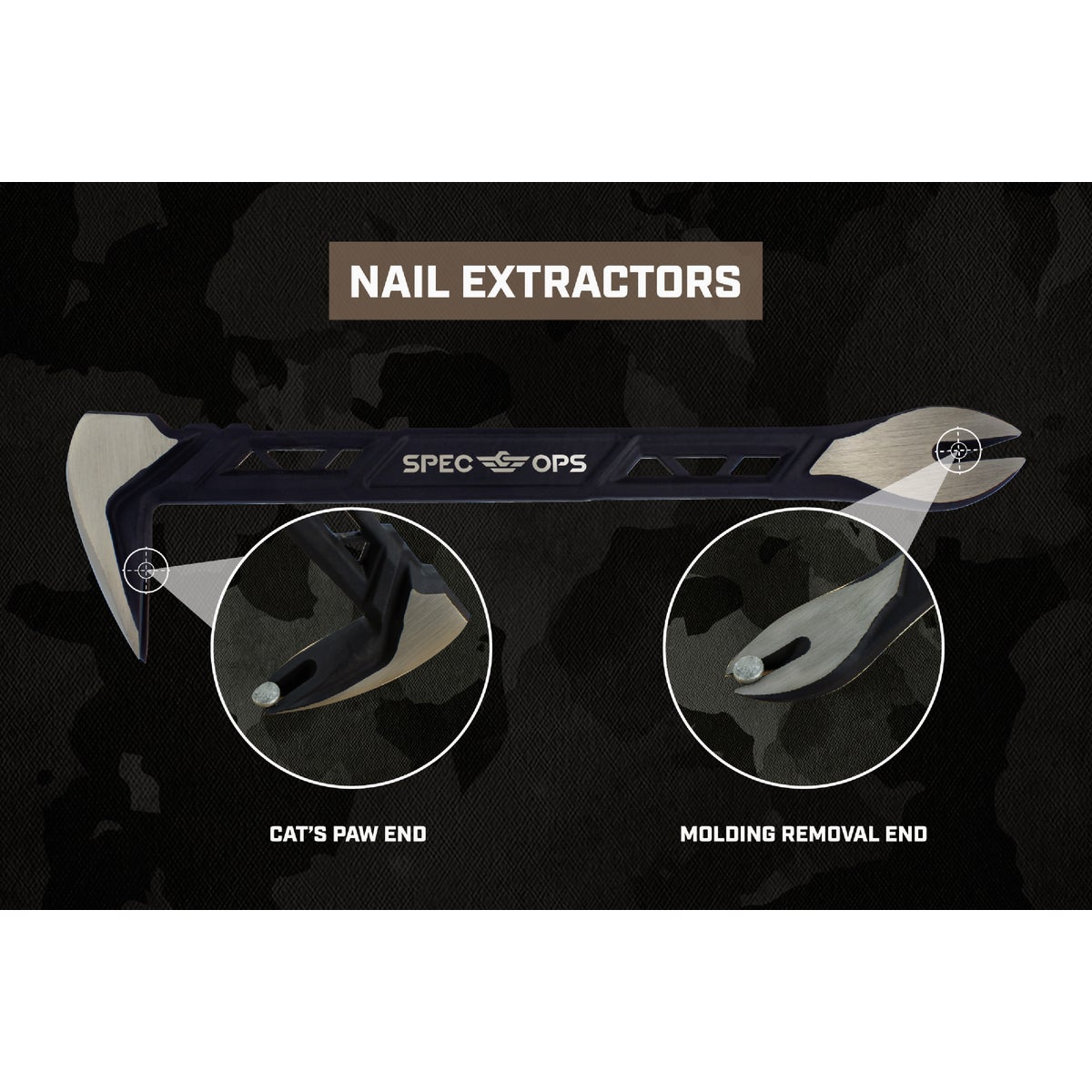 Spec Ops 11 In. High-Carbon Steel Nail Puller Cats Paw Pry Bar Image 3