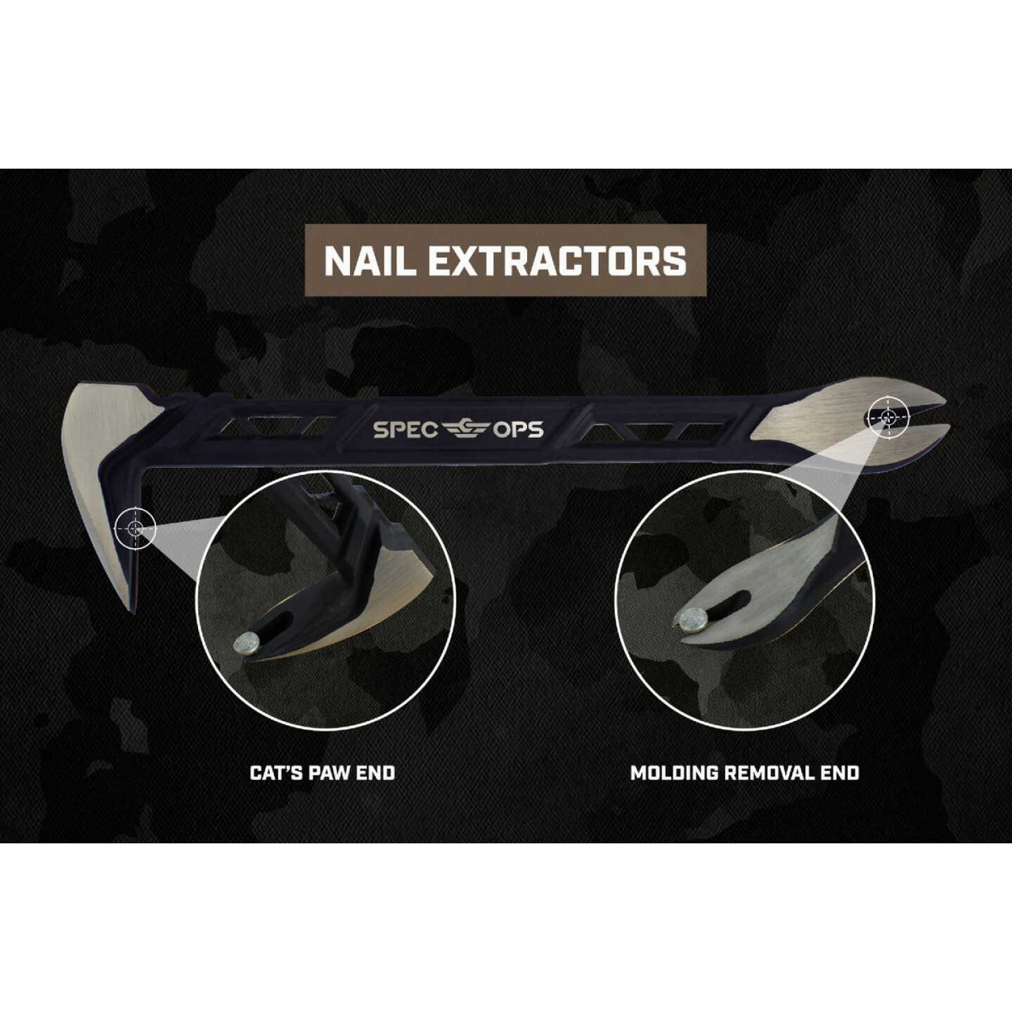 Spec Ops 11 In. High-Carbon Steel Nail Puller Cats Paw Pry Bar Image 3