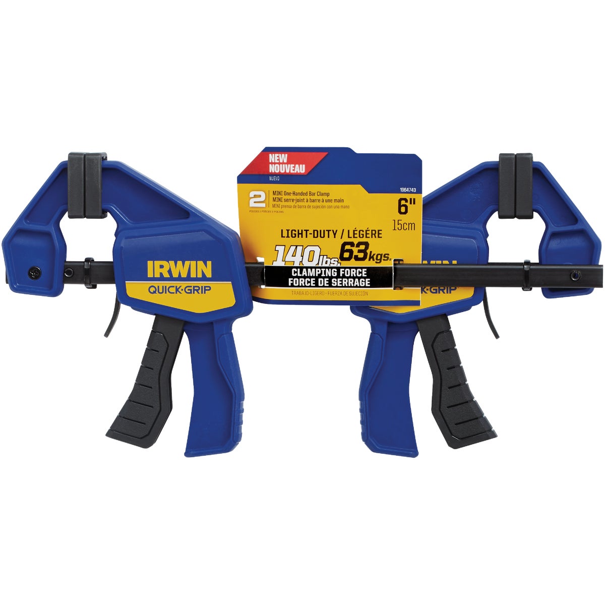 Irwin Quick-Grip 6 In. Mini Light Duty One-Handed Bar Clamp (2-Pack) Image 2