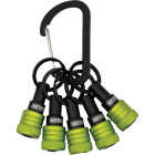 Railer Bit Holder Keychain with (5) Hi Vis Green Hex Shank Bit Holders Image 1