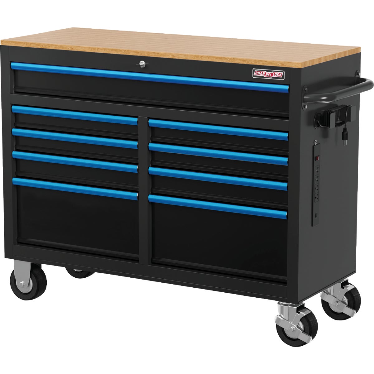 Channellock 46 In. 9-Drawer Tool Cabinet with Wooden Top