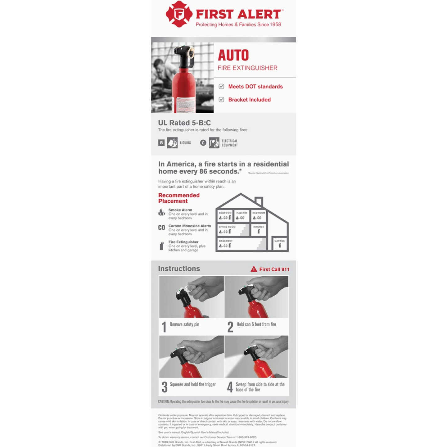 First Alert 5-B:C Auto Fire Extinguisher Image 3