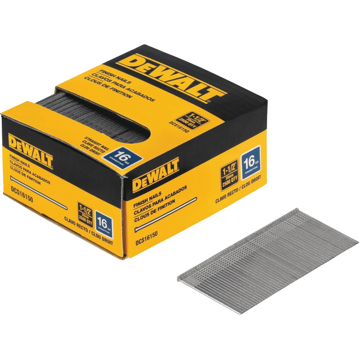 DEWALT 1-1/2 In. 16-Gauge Straight Finish Nails (2500 Ct.)