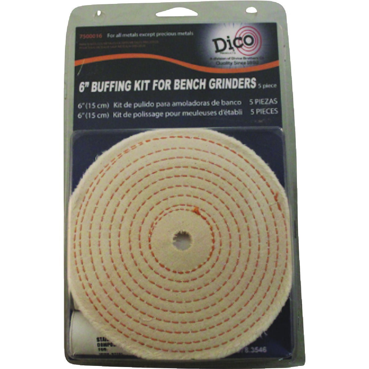 Dico 6 In. Buffing Kit with (2) Buffing Wheels & (3) Compounds Image 2