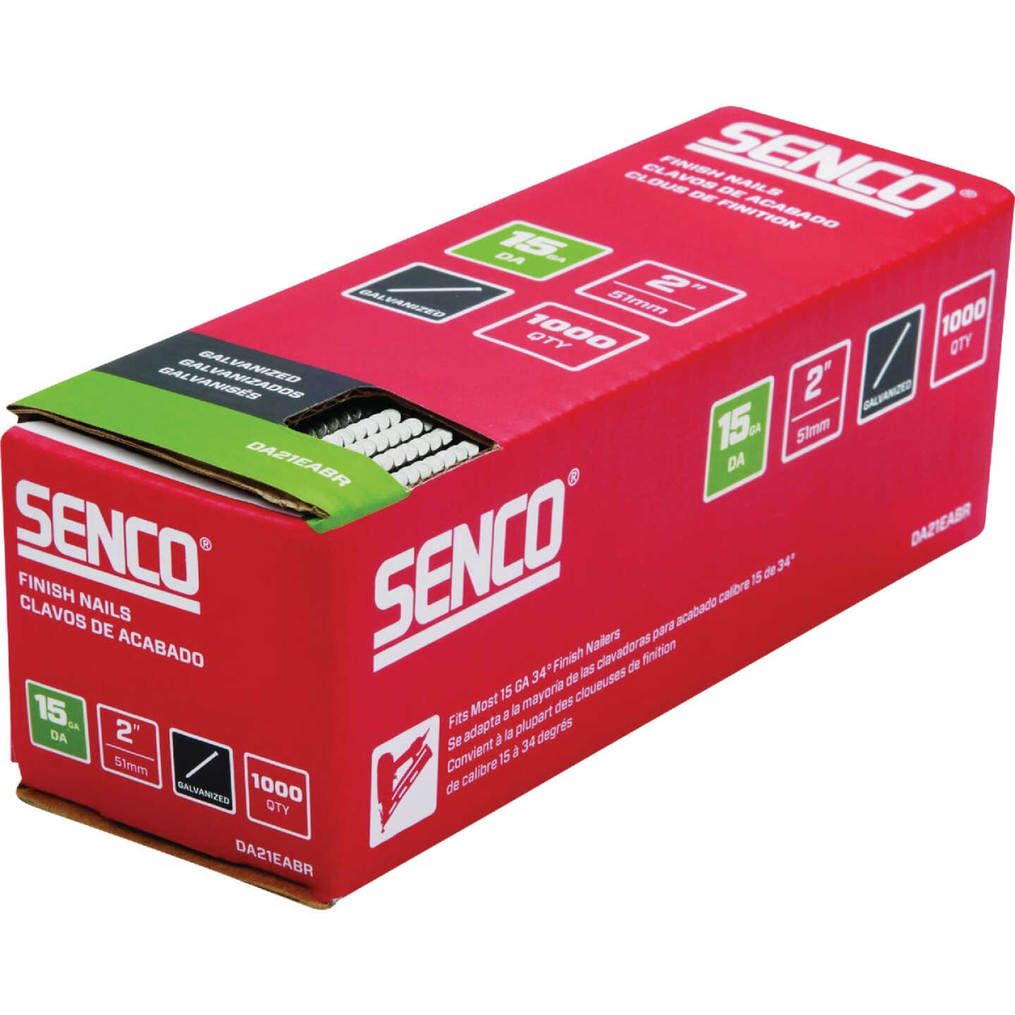Senco 2 In. 15-Gauge Galvanized 34 Degree Angled Finish Nail (1000 Ct.) Image 2