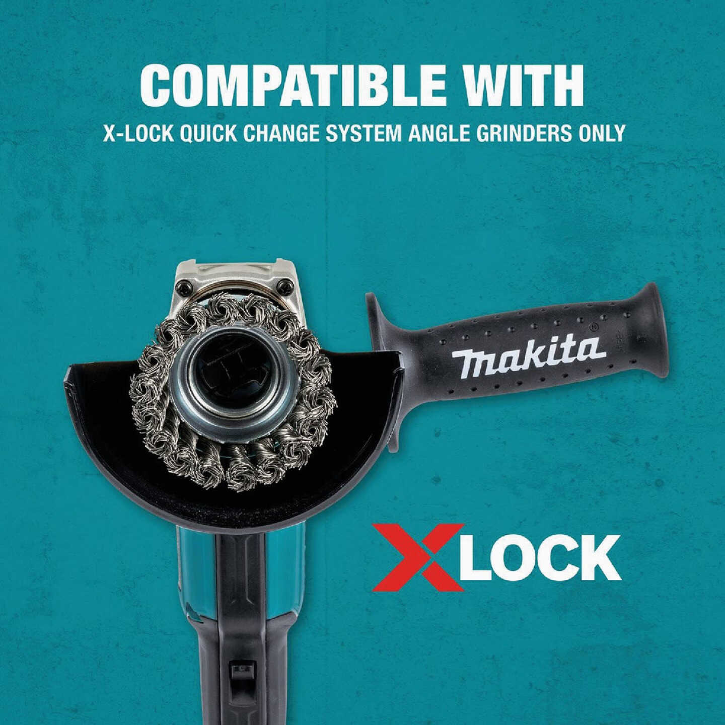 Makita X-LOCK 3-1/8 In. Knotted 0.02 In. Carbon Steel Cup Angle Grinder Wire Brush Image 4