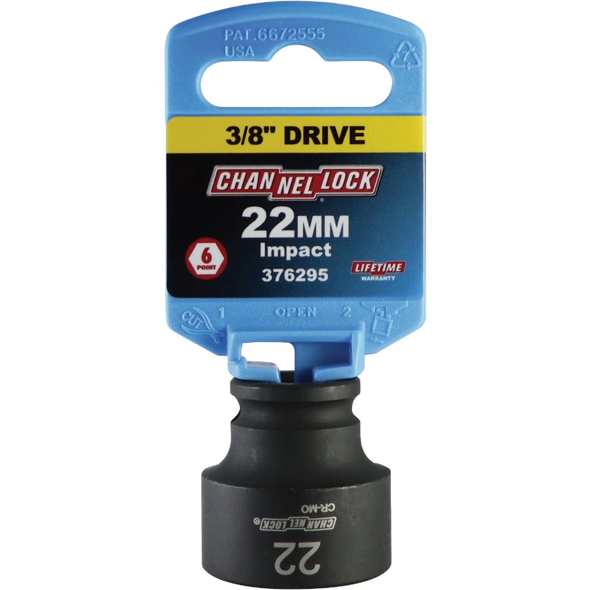 Channellock 3/8 In. Drive 22 mm 6-Point Shallow Metric Impact Socket Image 2