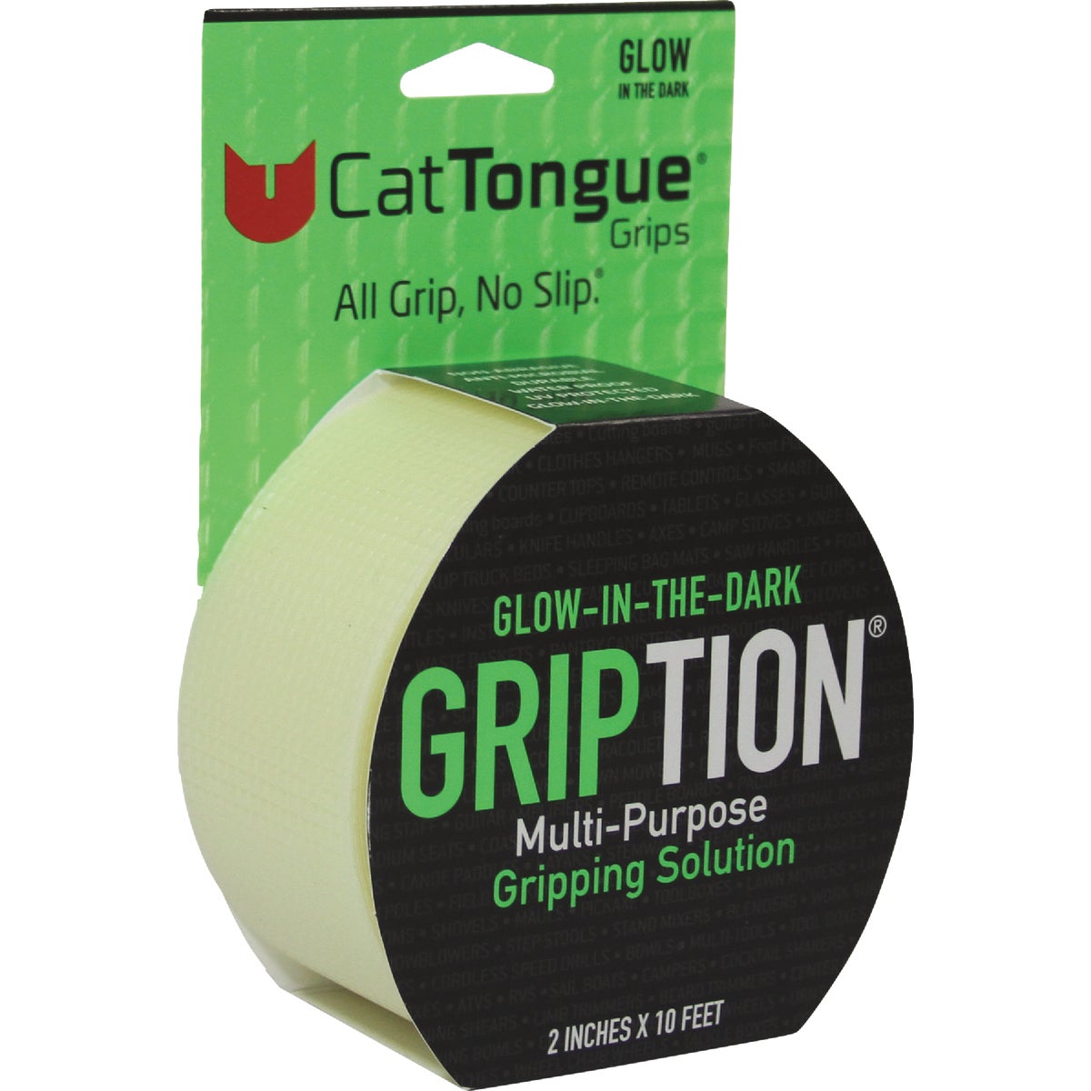 CatTongue Grips 2 In. x 10 Ft. Glow-In-The-Dark Non-Abrasive Anti-Slip Roll