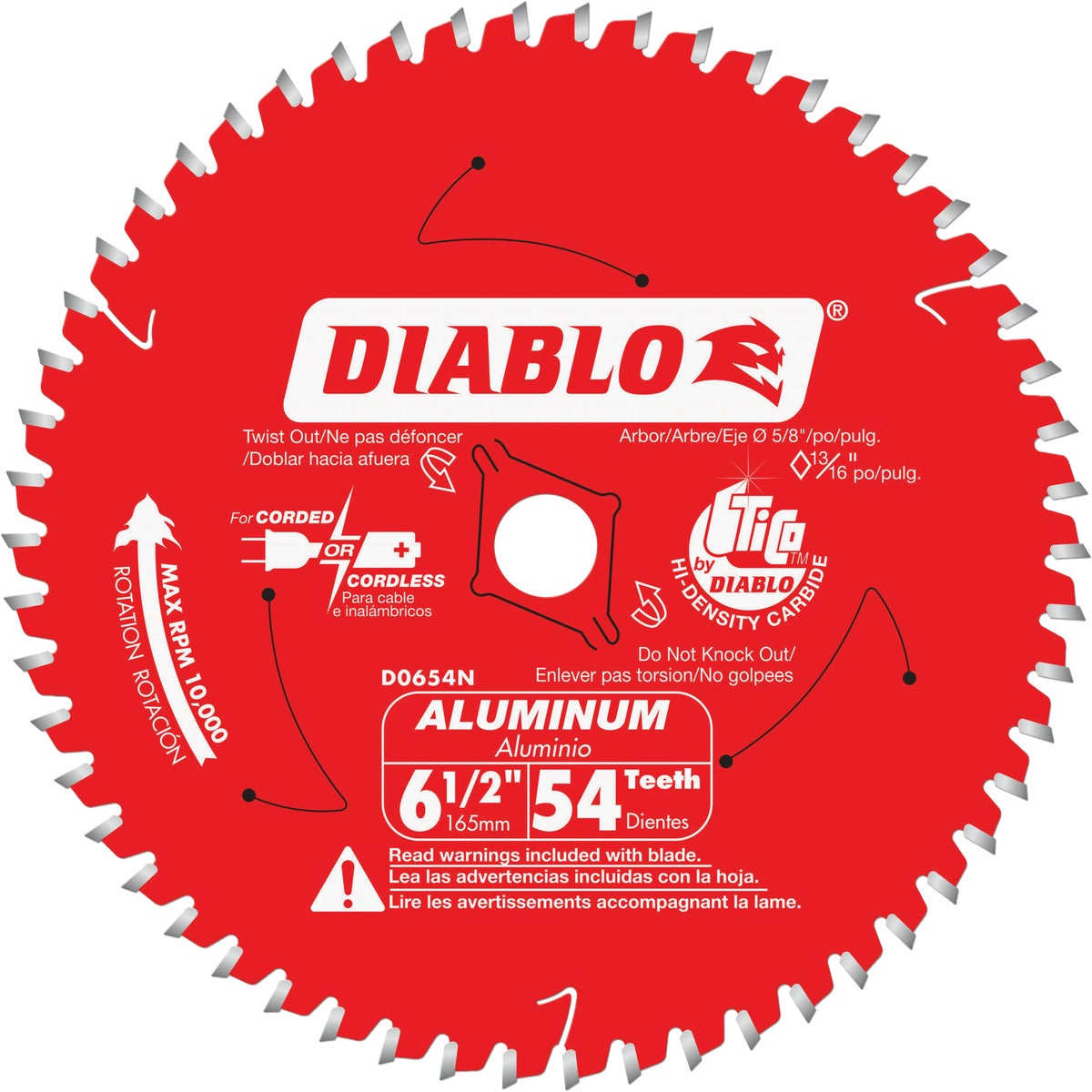 Diablo 6-1/2 In. 54-Tooth Aluminum Circular Saw Blade, Bulk Image 1