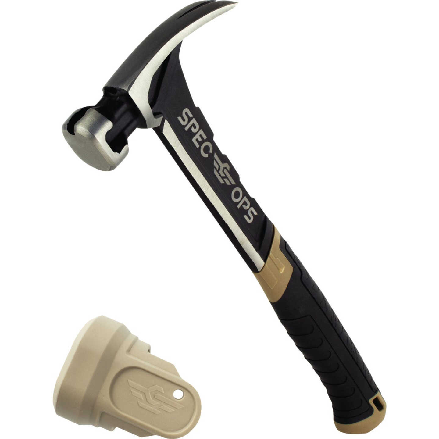Spec Ops 20 Oz. Smooth-Face Rip Claw Nailing Hammer with Soft Mallet Cap Image 1