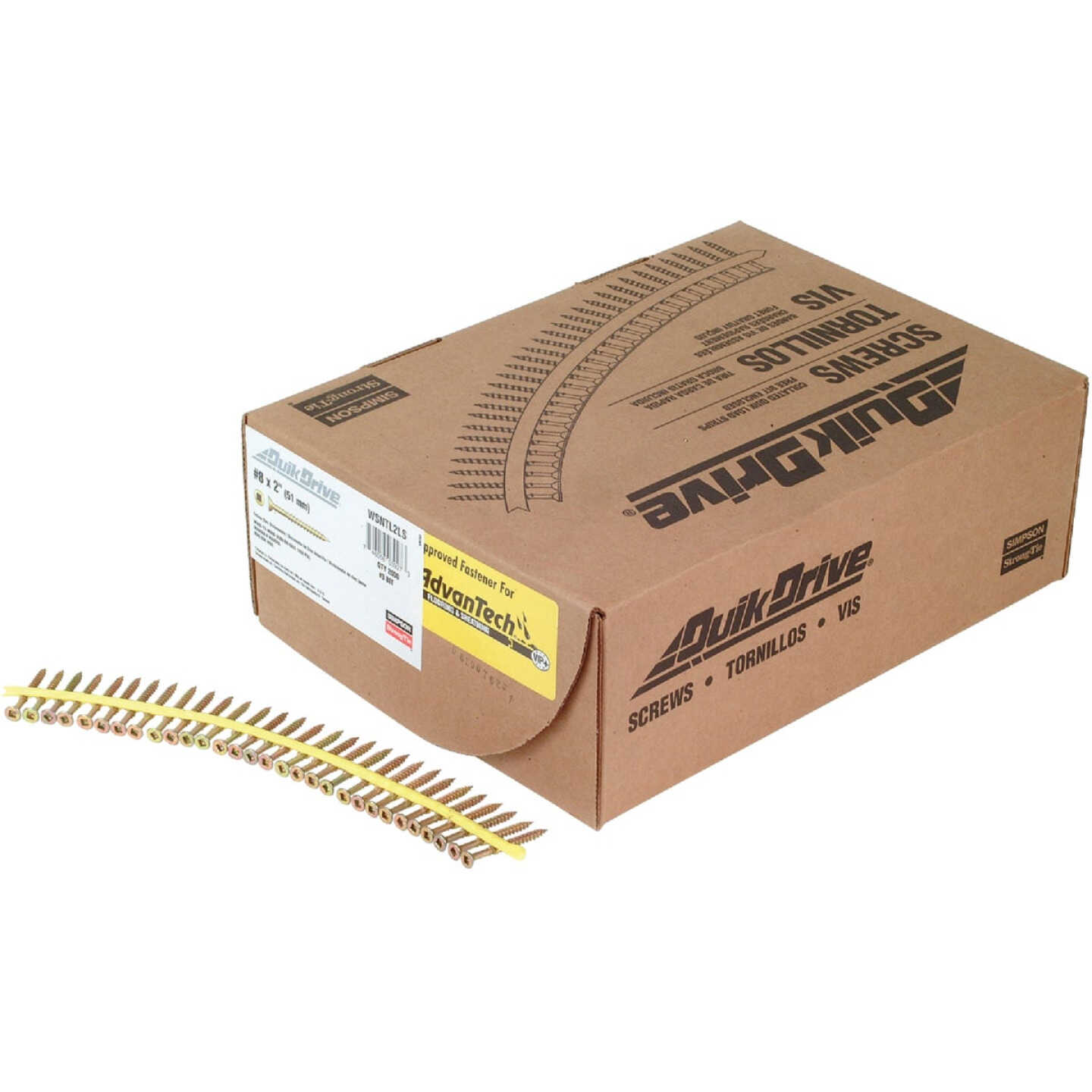 Strong-Drive WSV SUBFLOOR Screw (Collated) #9 x 2 in. T25, Yellow Zinc (2000-Qty) Image 1