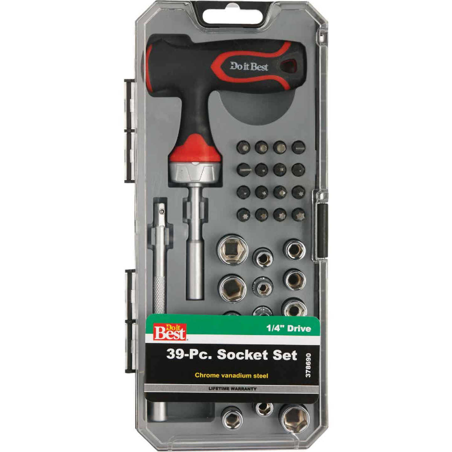 Do it Best Standard/Metric 1/4 In. Drive 6-Point Shallow Socket Set (39-Piece) Image 2