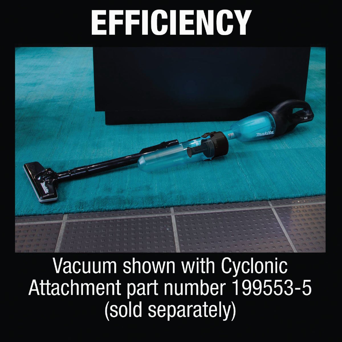 Makita 18V LXT Cordless Bagless Compact Stick Vacuum Cleaner, Black (Tool Only) Image 8