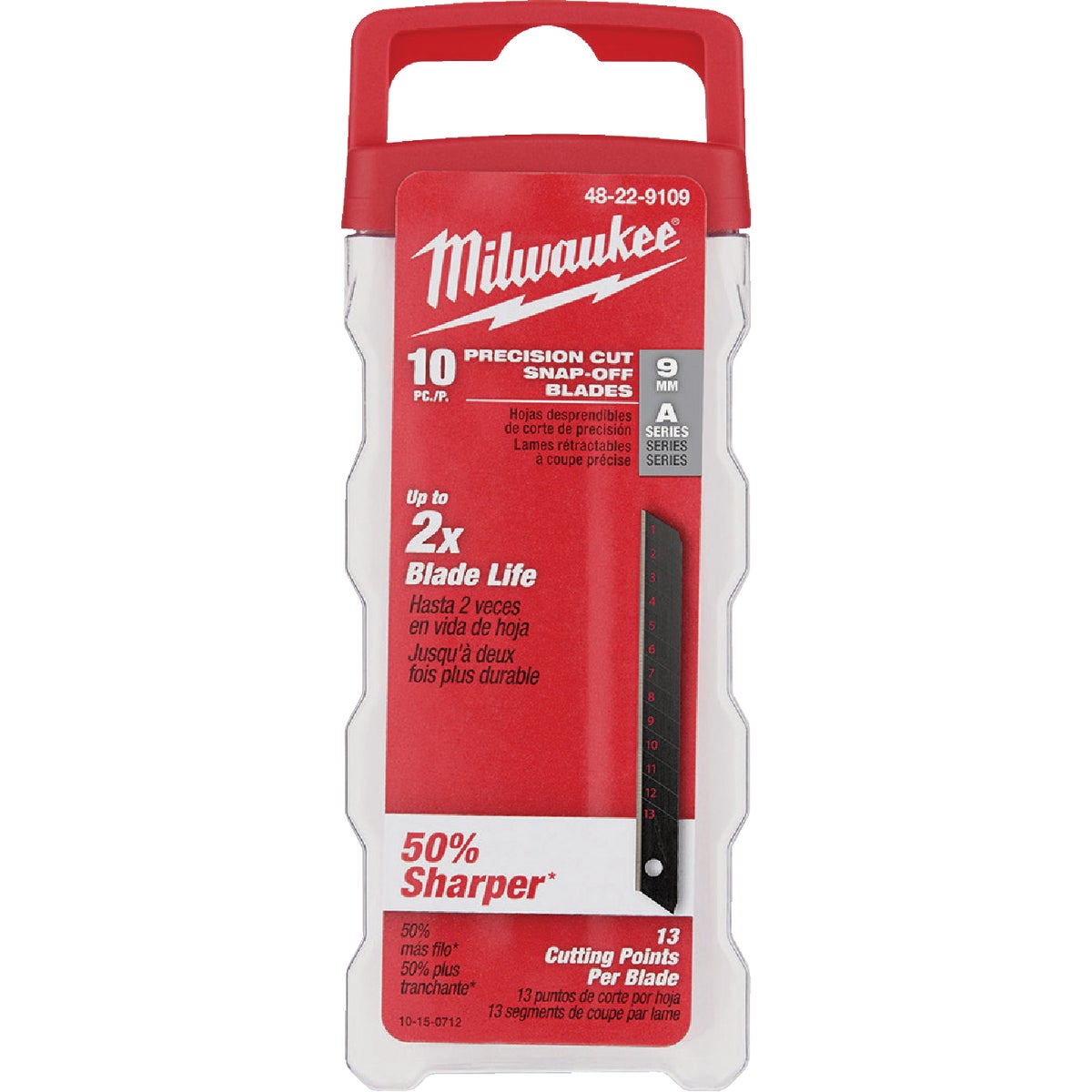Milwaukee 9mm 13-Point Precision Snap-Off Knife Blade (10-Pack) Image 4