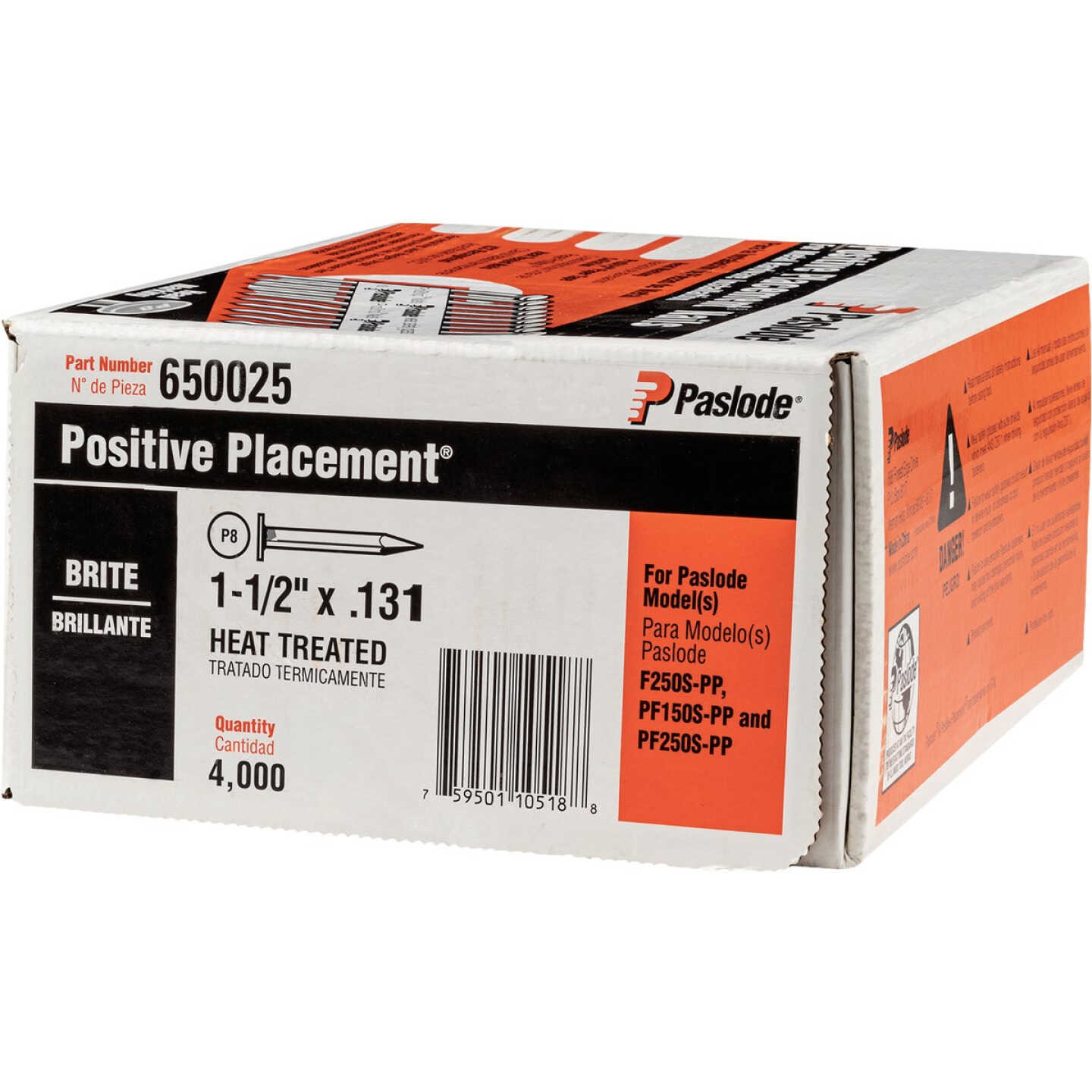 Paslode 1-1/2 In. x 0.131 In. Paper Tape Smooth Shank Heat Treated Brite Metal Connector Nail (4000-Count) Image 1