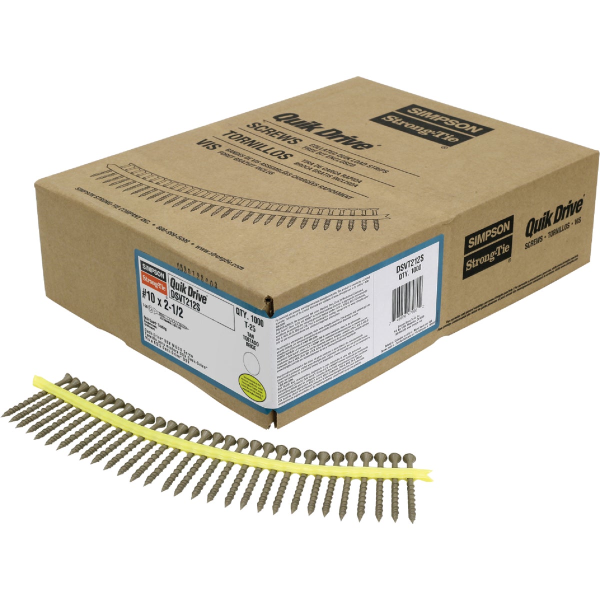 Deck-Drive DSV WOOD Screw (Collated)  #10 x 2-1/2 in. T25 6-Lobe, Tan (1000-Qty)