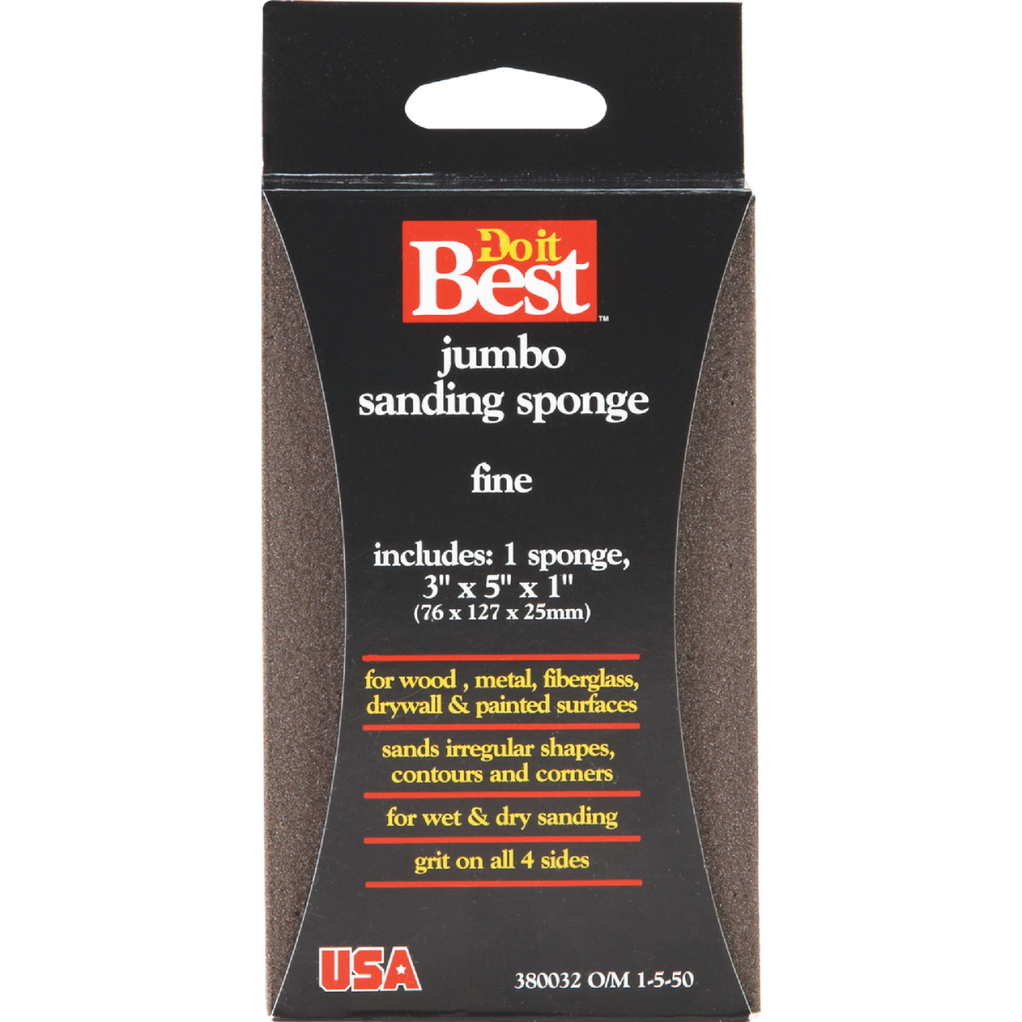 Do it Best Jumbo All-Purpose 3 In. x 5 In. x 1 In. 120 Grit Fine Sanding Sponge Image 1