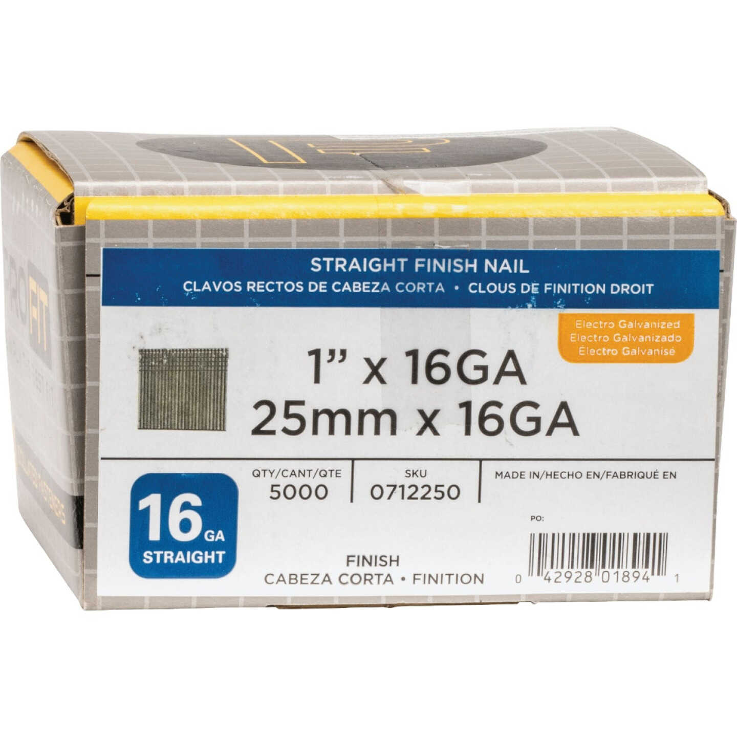 Pro-Fit 1 In. 16 Gauge Electro Galvanized Straight Finish Nails (5000 Ct.) Image 2