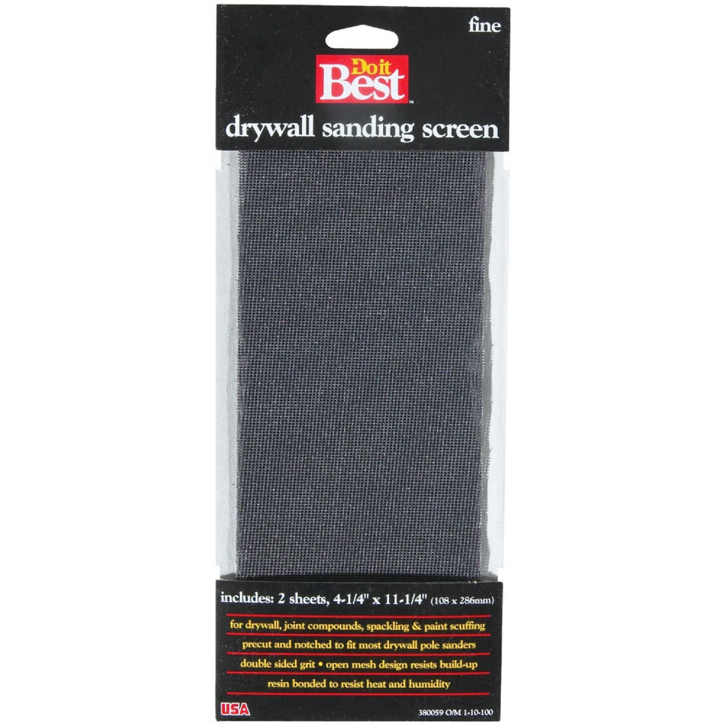Do it Best 180 Grit 4-1/4 In. x 11-1/4 In. Drywall Sanding Screen (2-Pack) Image 1