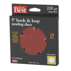 Do it Best 5 In. 220-Grit 5-Hole Pattern Vented Sanding Disc with Hook & Loop Backing (15-Pack) Image 1