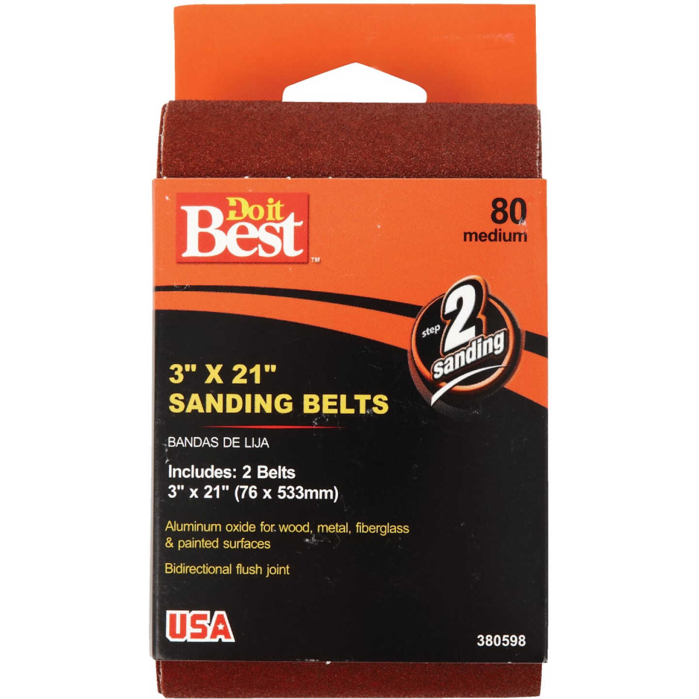 Do it Best 3 In. x 21 In. 80 Grit Heavy-Duty Sanding Belt (2-Pack) Image 2