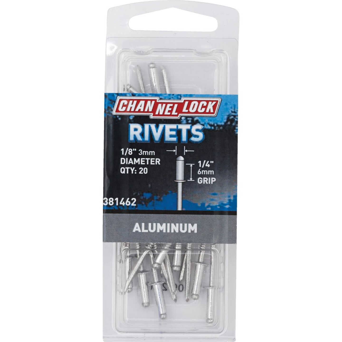 Channellock 1/8 In. Dia. x 1/4 In. Grip Aluminum POP Rivet (20-Pack) Image 1