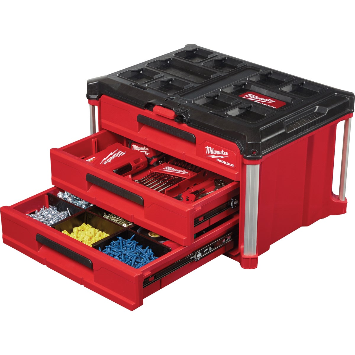 Milwaukee PACKOUT 3-Drawer Toolbox, 50 Lb. Capacity Image 4