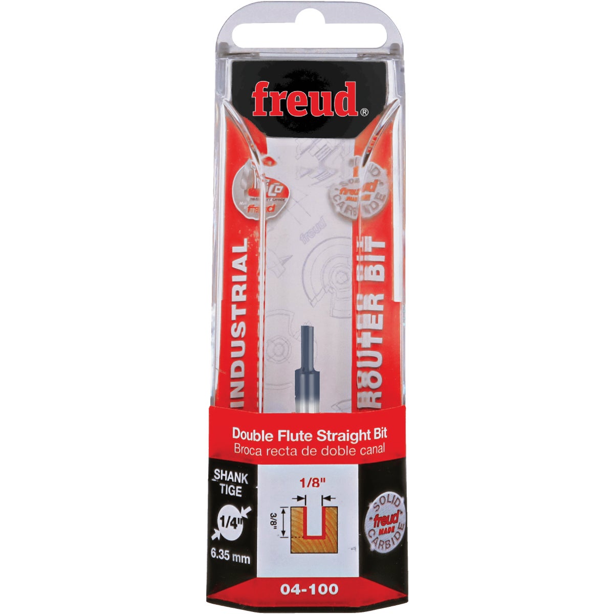 Freud 1/8 In. x 3/8 In. Double Flute Straight Router Bit