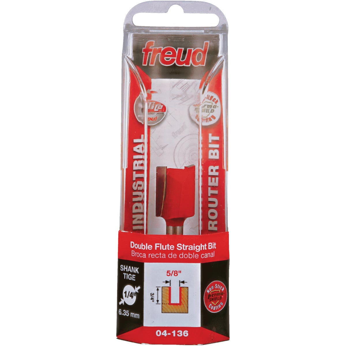 Freud 5/8 In. x 3/4 In. Double Flute Straight Router Bit Image 1