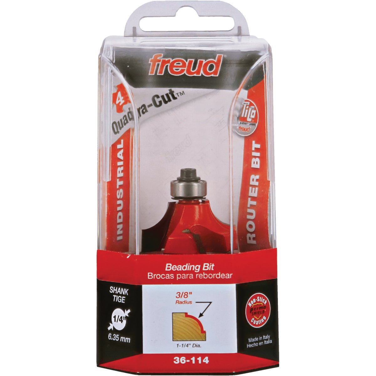 Freud 3/8 In. Quadra-Cut Radius Beading Router Bit Image 1