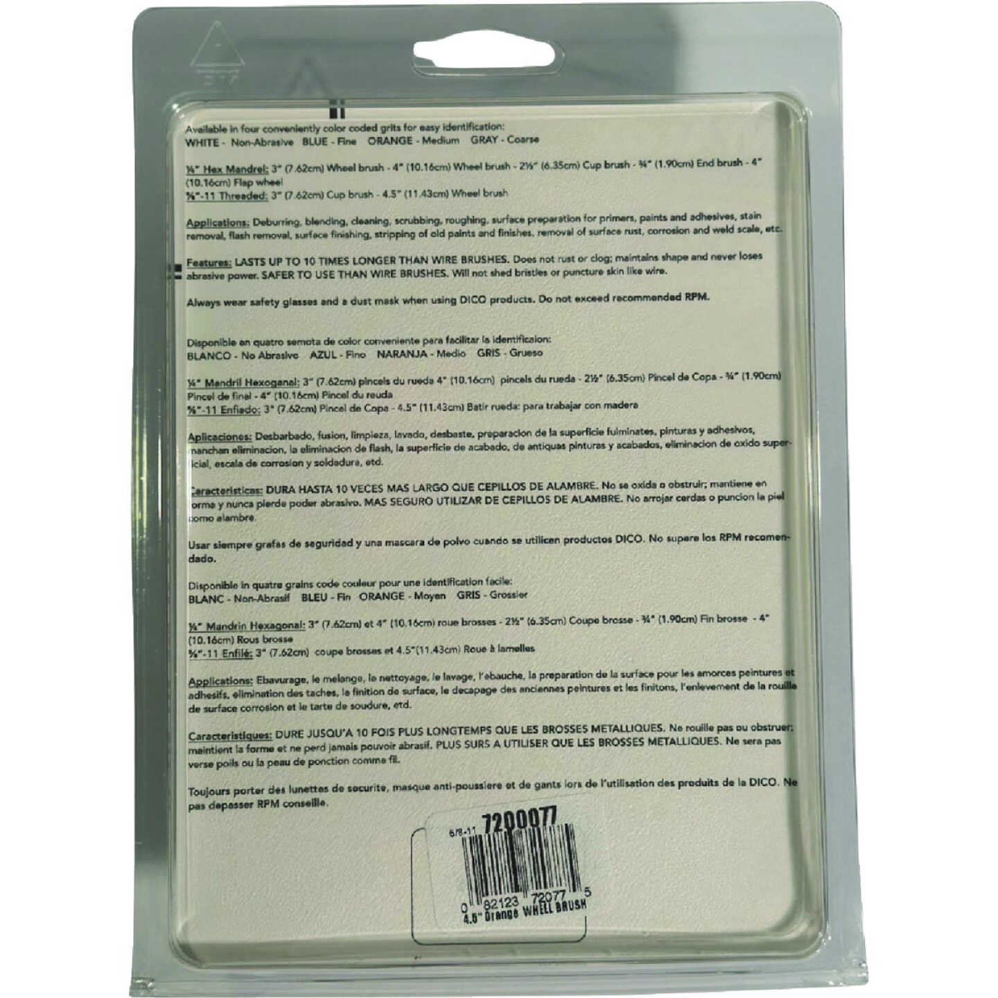 Dico Nyalox 4-1/2 In. Medium Orange Angle Grinder Wheel Brush Image 3