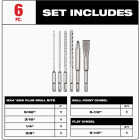 Milwaukee 6-Piece SDS Plus MX4 4-Cutter & Chisel Kit Image 2