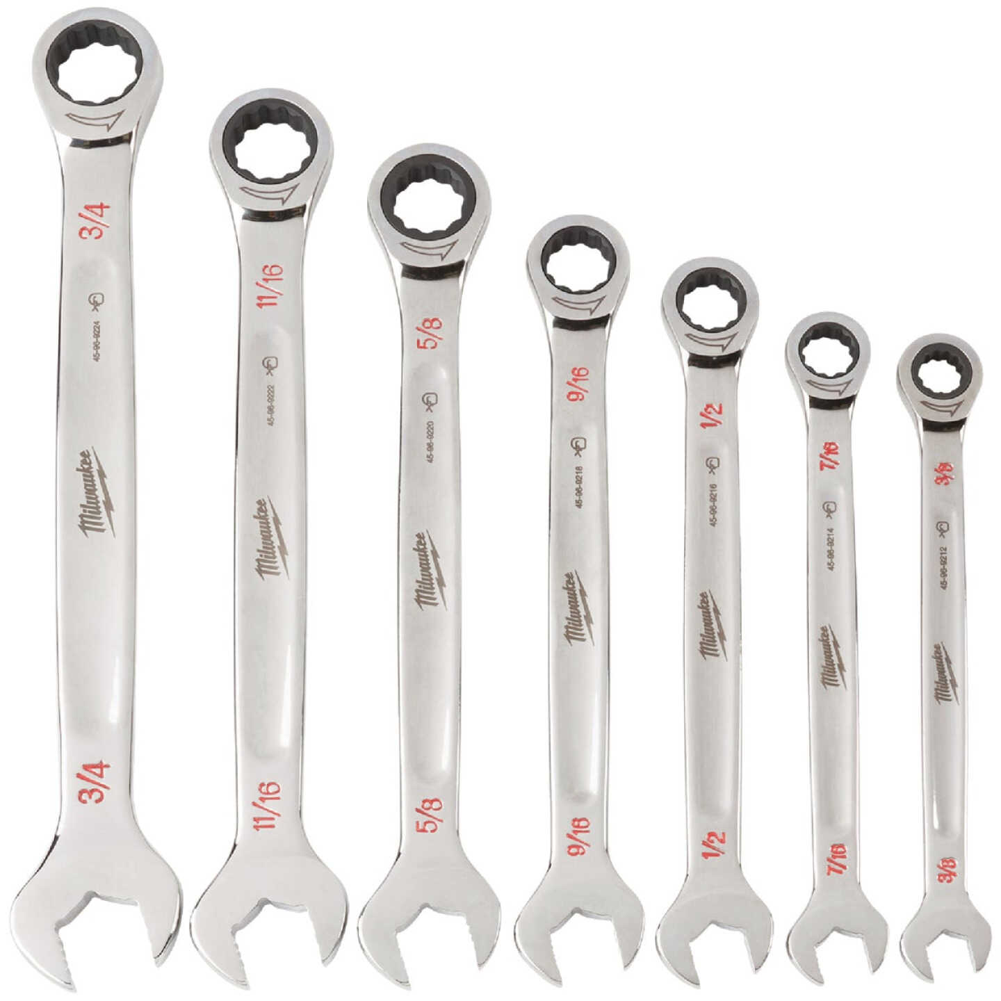 Milwaukee Standard 12-Point Ratcheting Combination Wrench Set (7-Piece) Image 1
