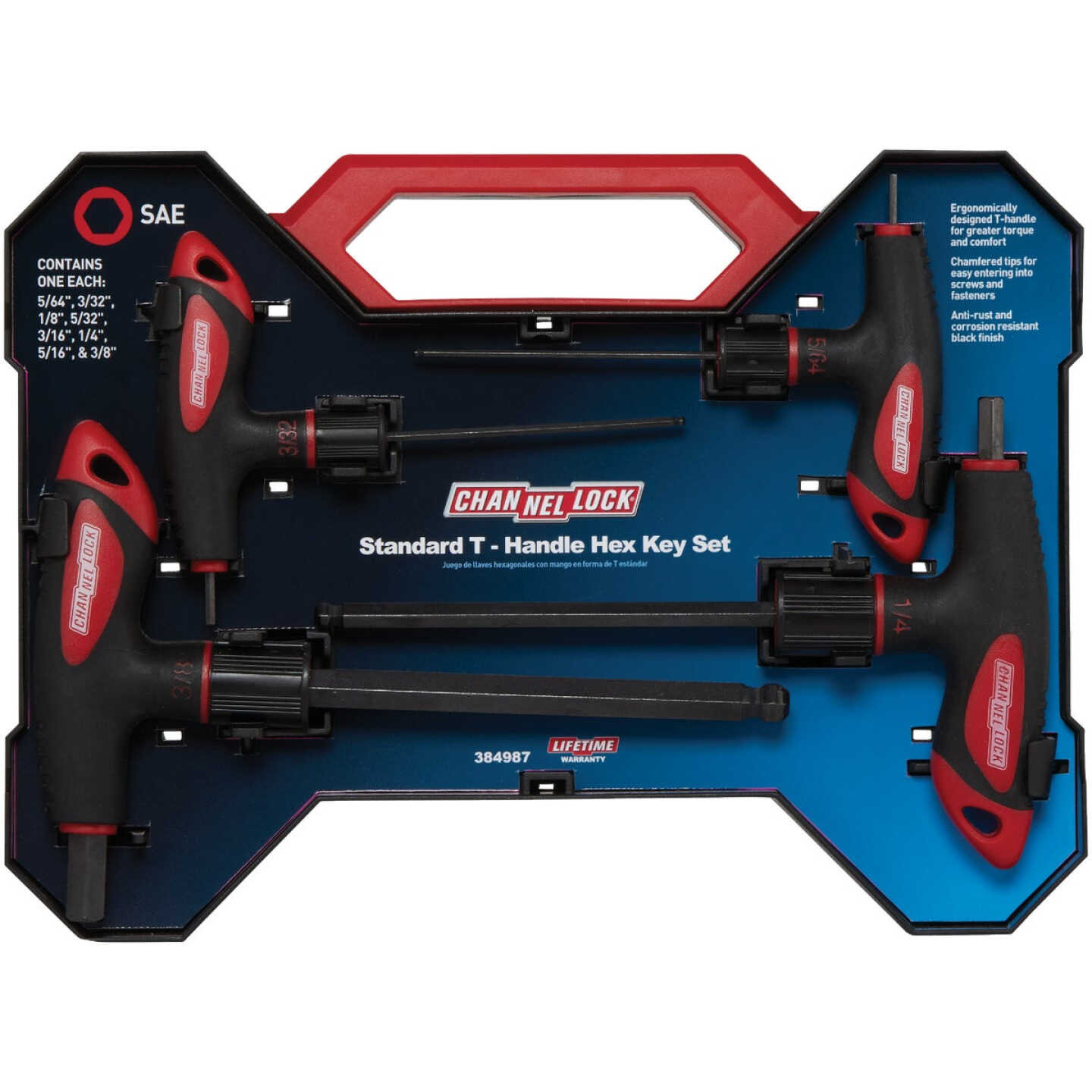 Channellock SAE T-Handle Ball-End Hex Key Set, 8-Piece Image 2